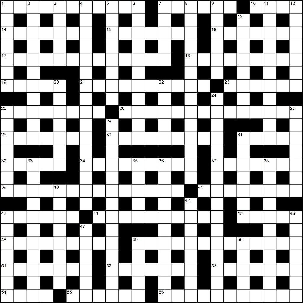 British Jumbo Cryptic Crossword Grid Blank Stock Image Of Flickr