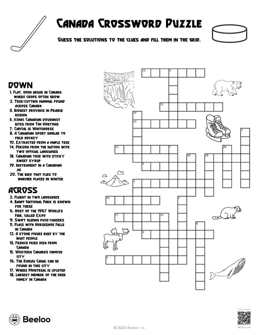 Hockey Crossword Puzzle