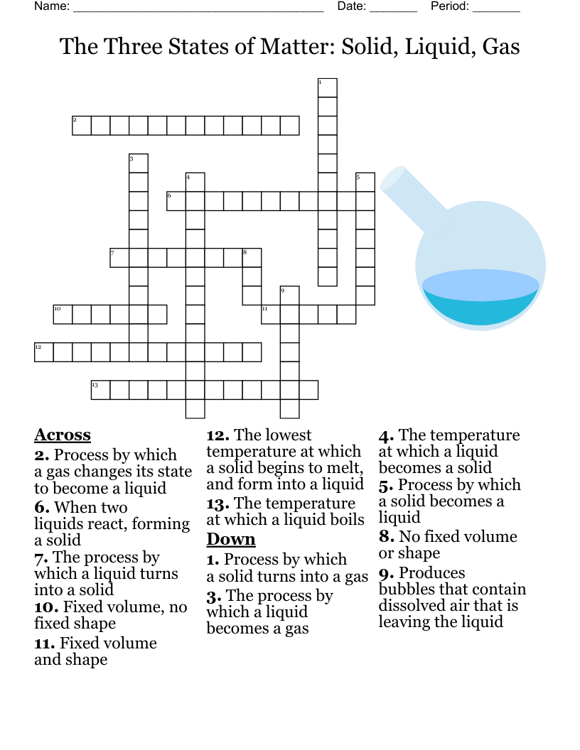 Changes Of State Crossword WordMint