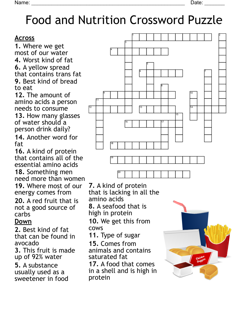 Food Safety Crossword Puzzle Answers