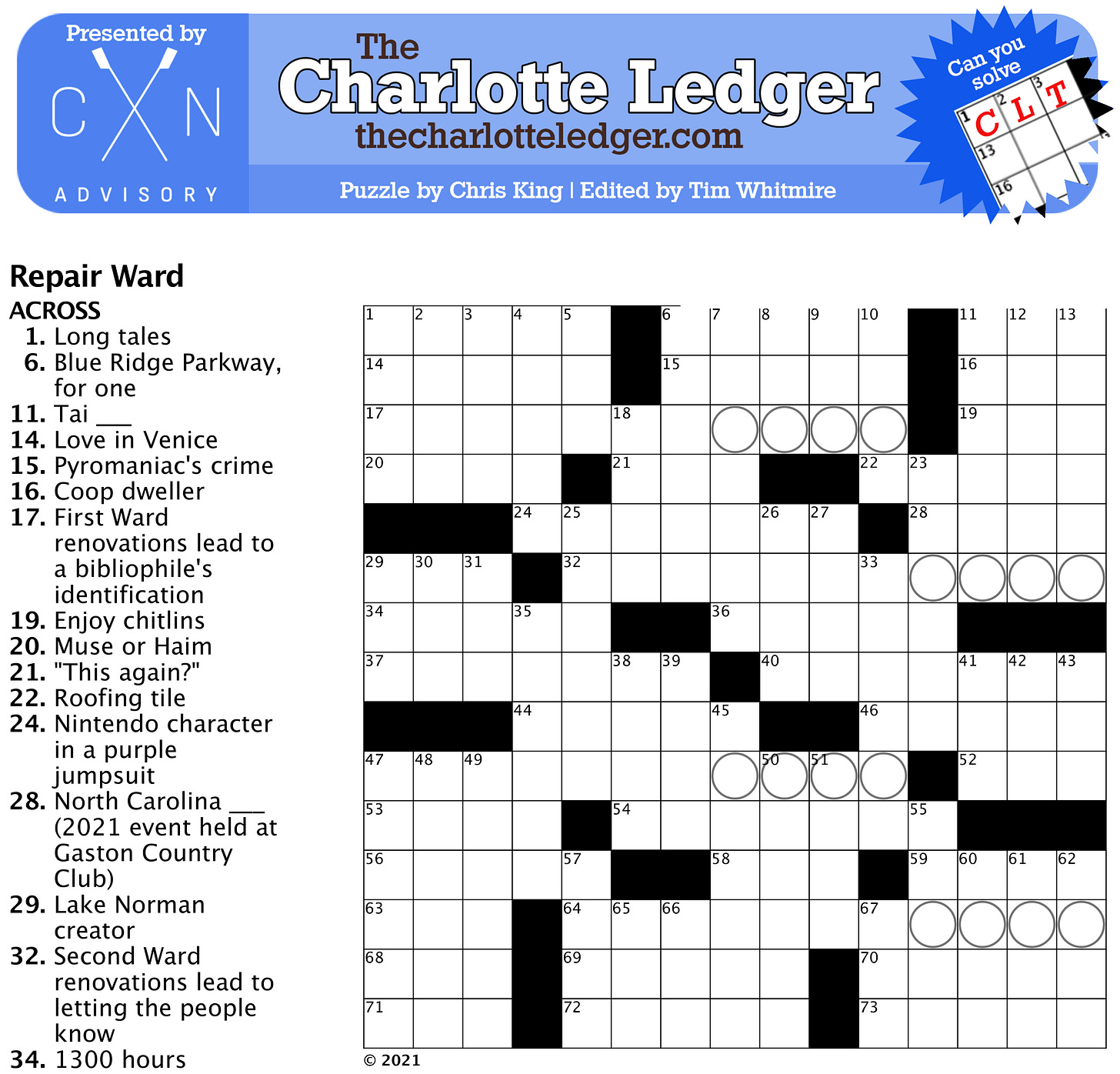Charlotte Ledger Crosswords The Charlotte Ledger