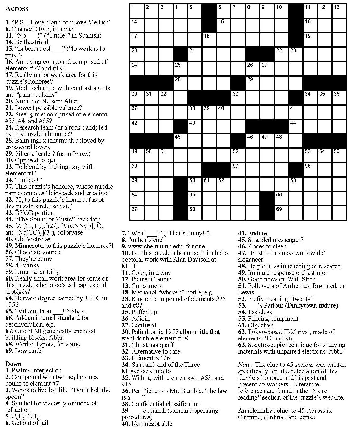 Chemistry Crossword Puzzle Tribute Worksheets Library