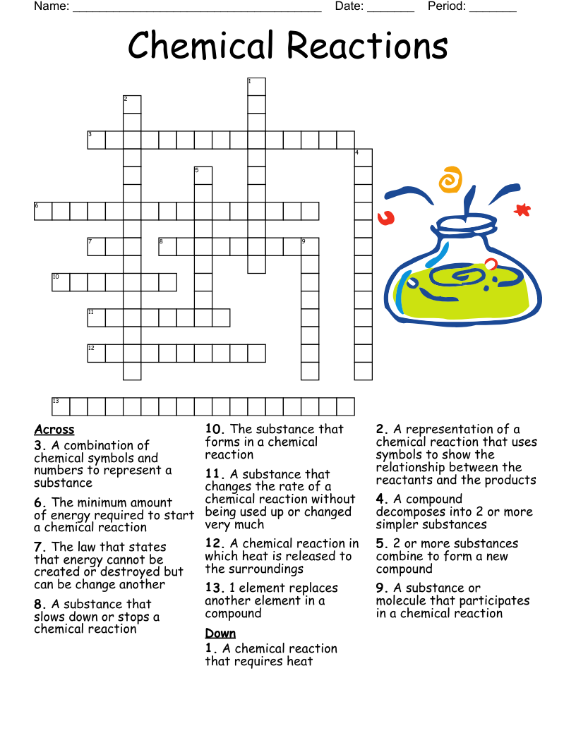 Chemistry Crossword Puzzle WordMint