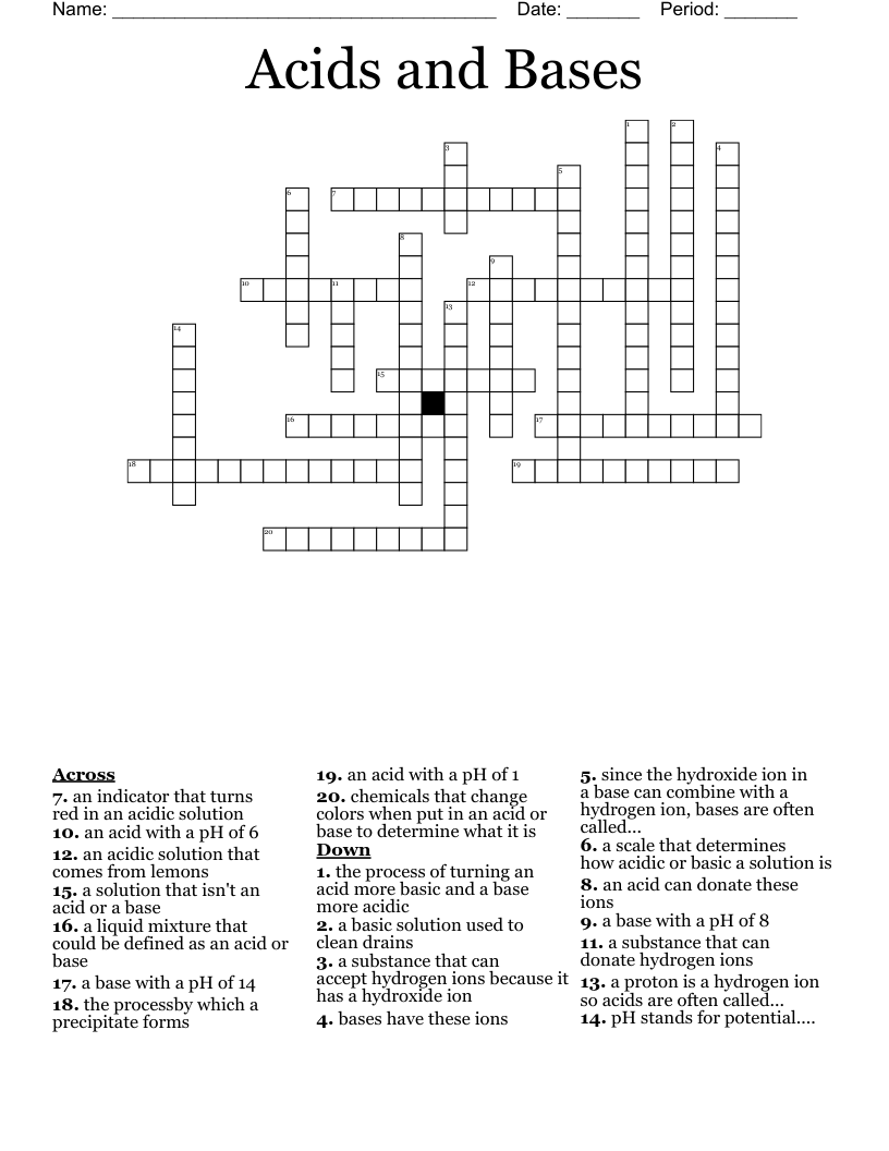 Chemistry Crosswords Word Searches Bingo Cards WordMint