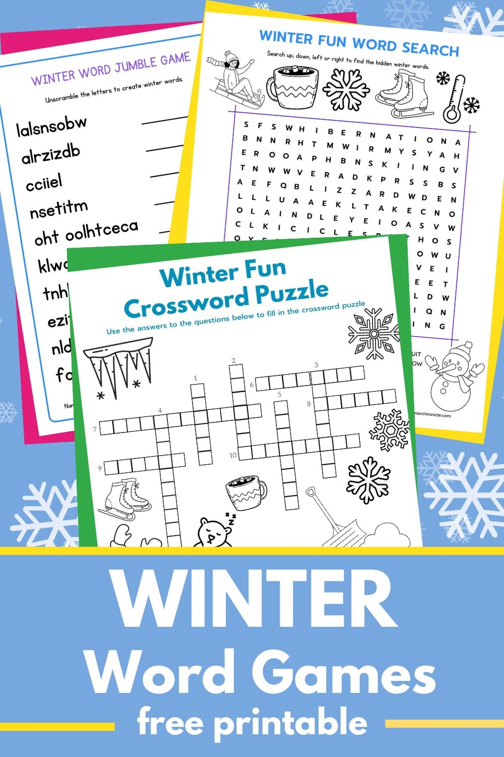 Winter Crossword Puzzle Printable