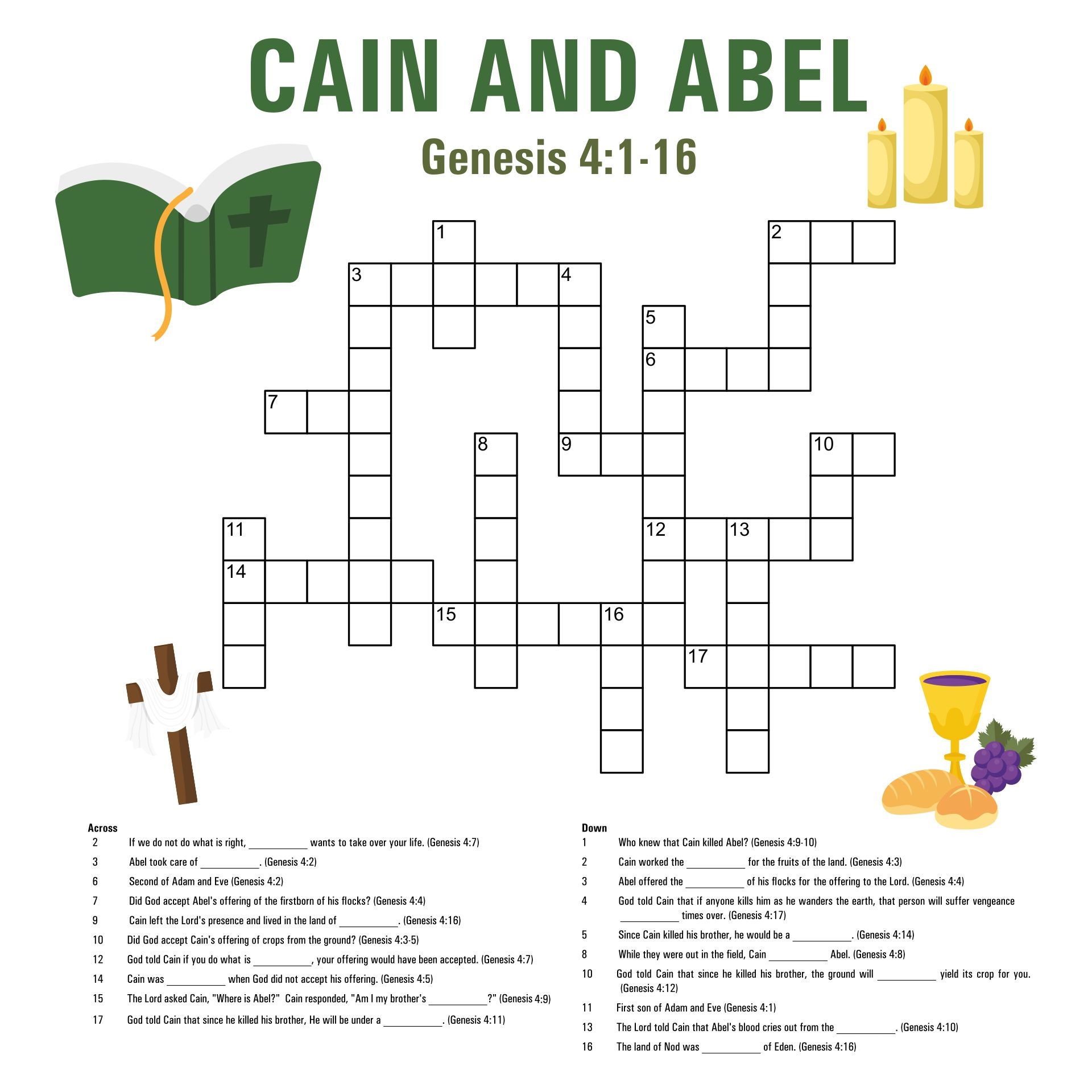 Free Printable Bible Crossword Puzzles
