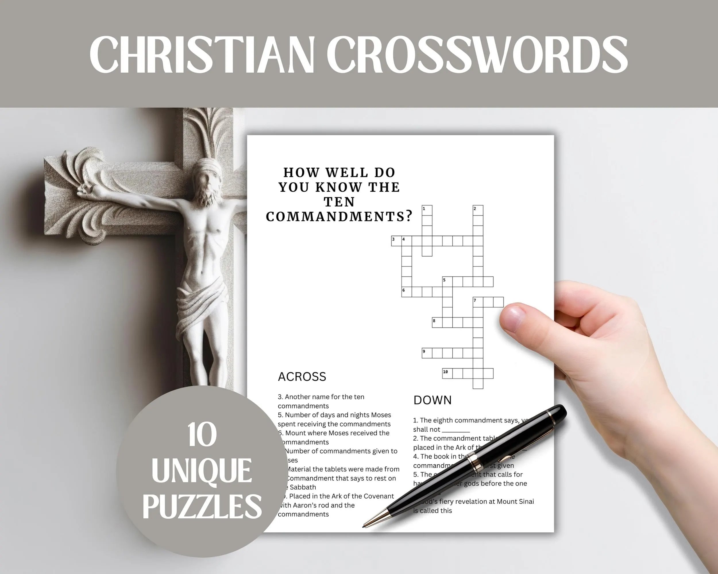 Christian Crossword Puzzles For Kids And Adults Sunday School Activity Bible Study Group Fun Youth Group Activity Etsy