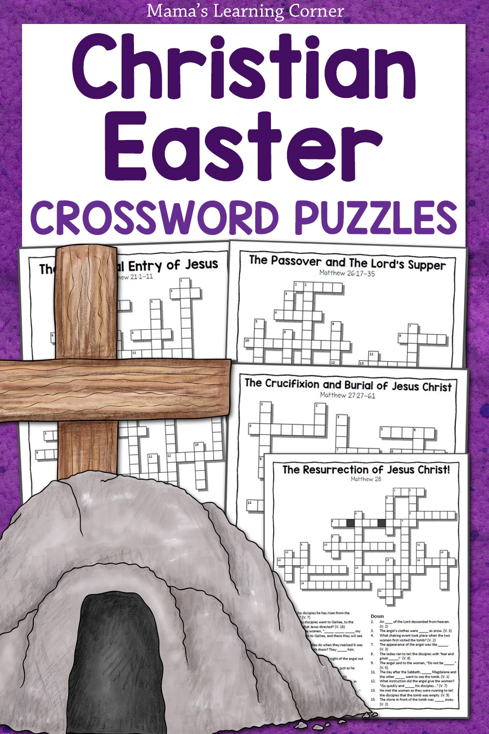 Christian Easter Crossword Puzzles Mamas Learning Corner
