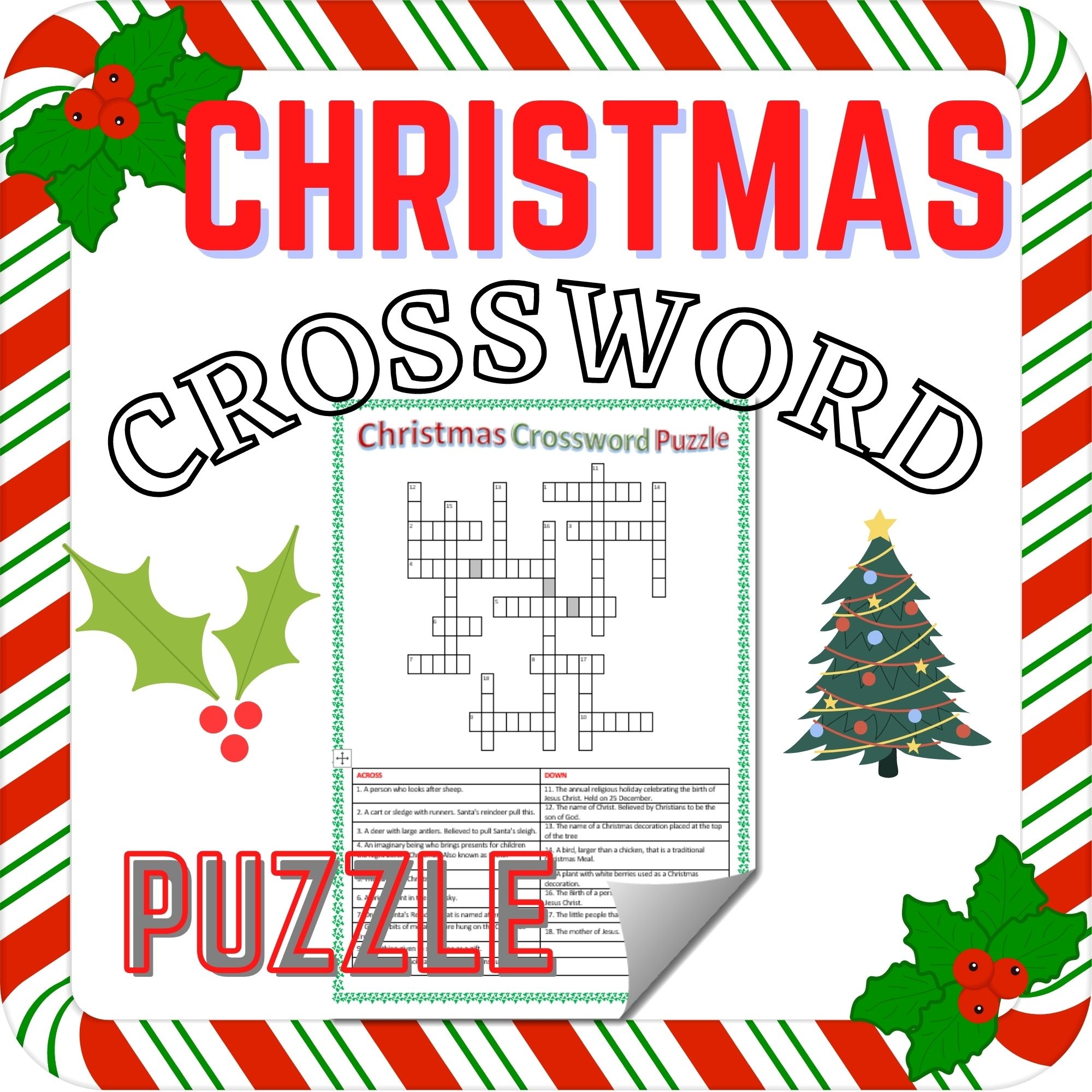 Christmas Crossword Puzzle Fun Activity Made By Teachers