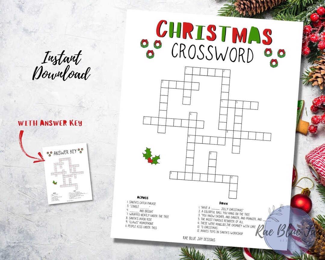 Free Printable Christmas Crossword Puzzles For Adults With Answers