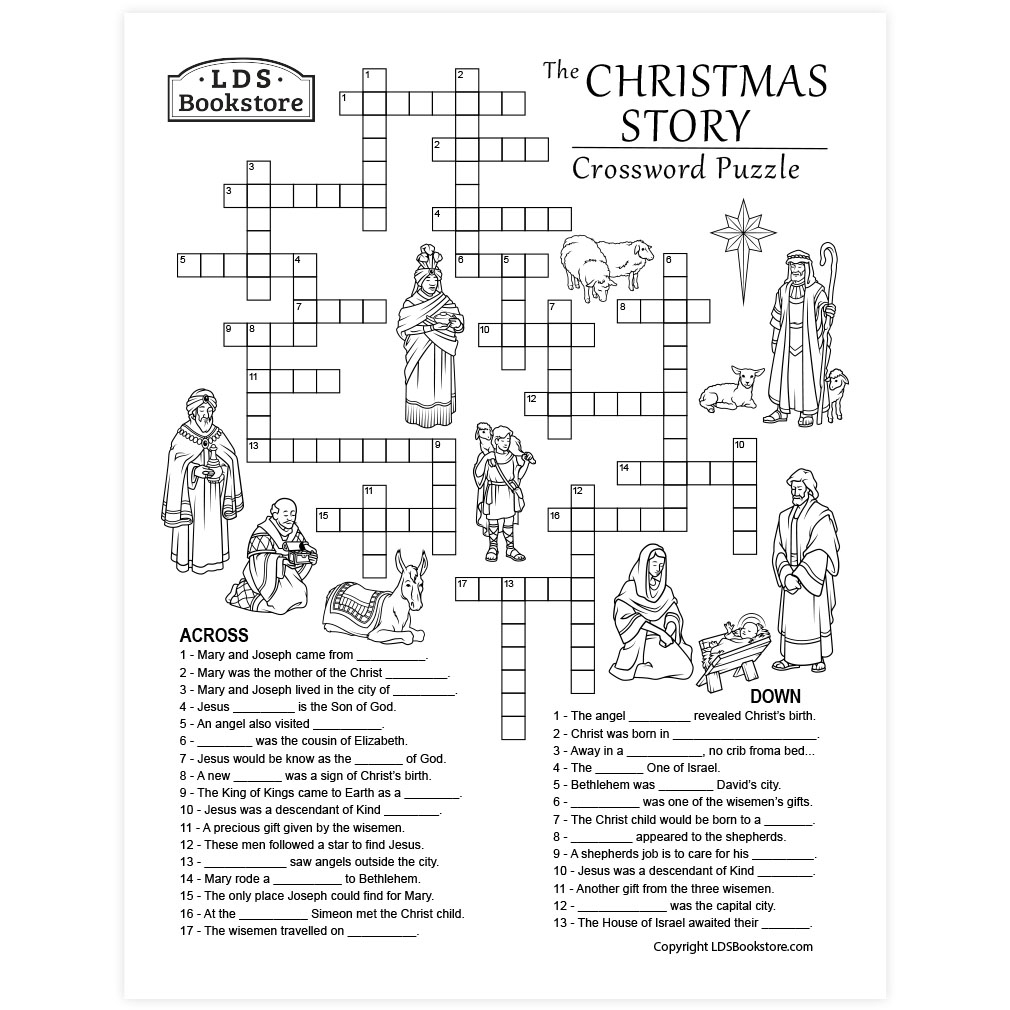 Christmas Story Crossword Puzzle Printable Worksheets Library