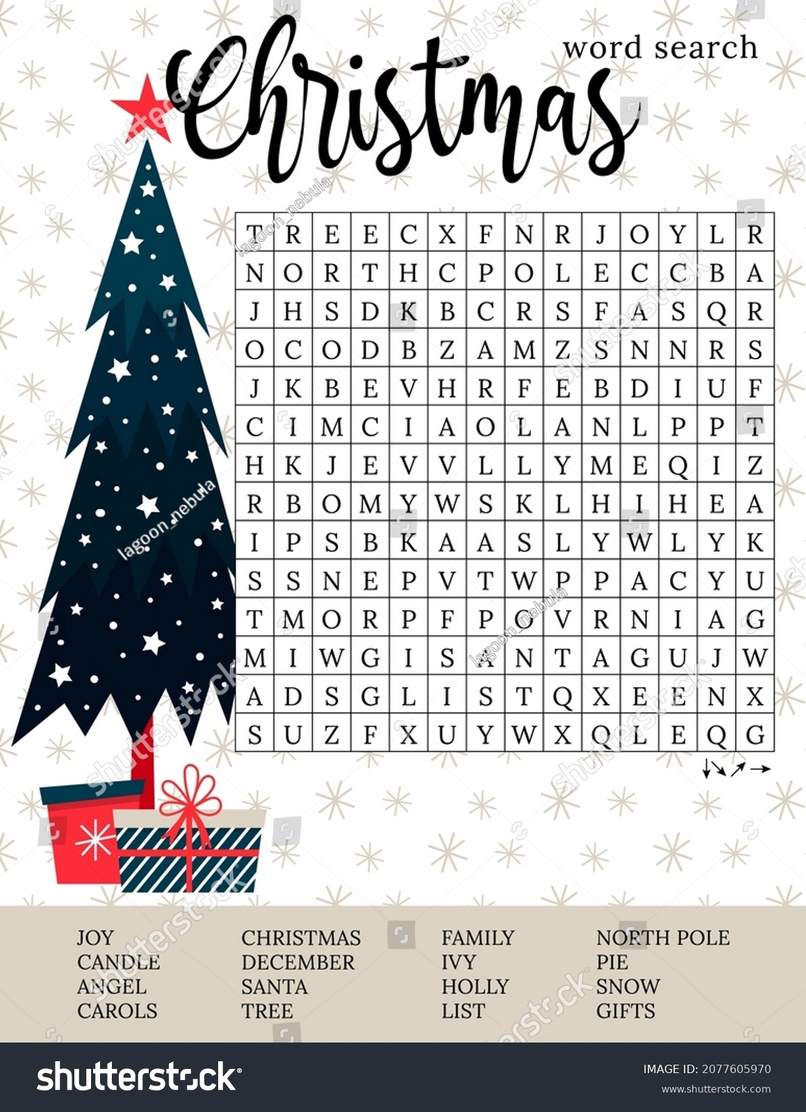 Christmas Themed Good Crossword Puzzles Beeloo Printable
