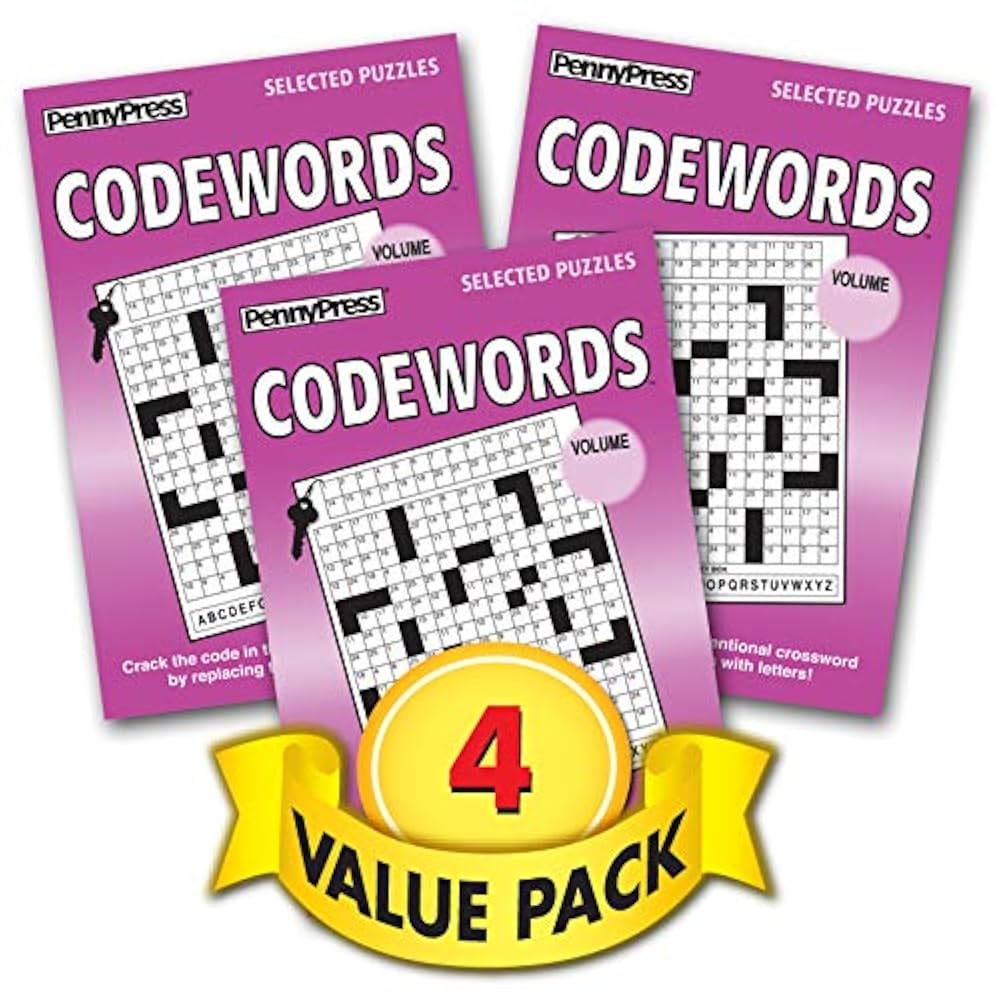 Codewords Crossword Puzzle Books For All Ages 4 Pack Paperback Penny Press Dell Magazines Penny Press Dell Magazines Amazon Books