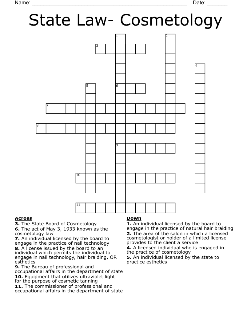 Cosmetology U0026 Beauty Professionals Crosswords Word Searches 