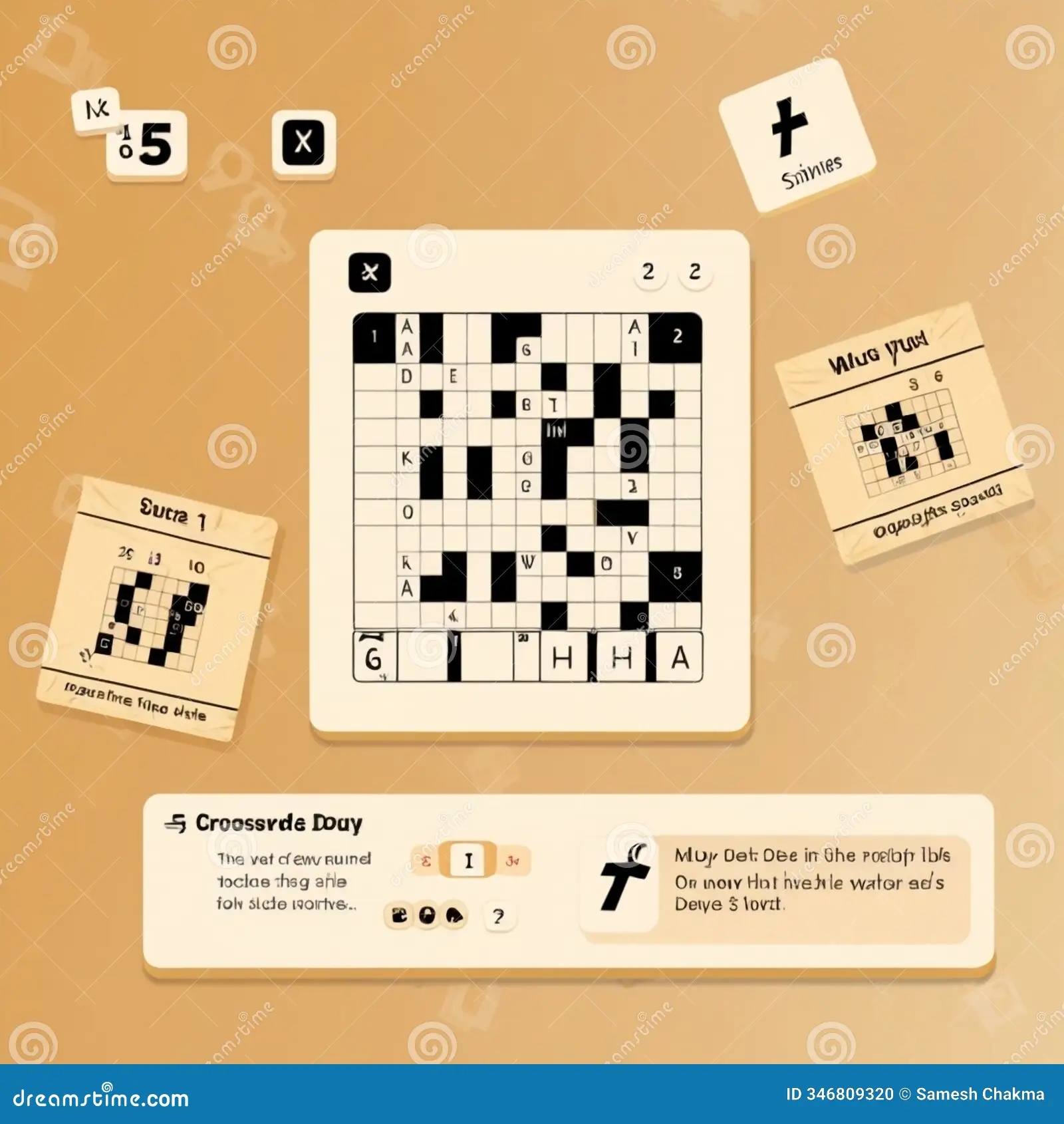 Creative Word Challenge Crossword Puzzle Stock Illustration Illustration Of Crossword Theme 346809320