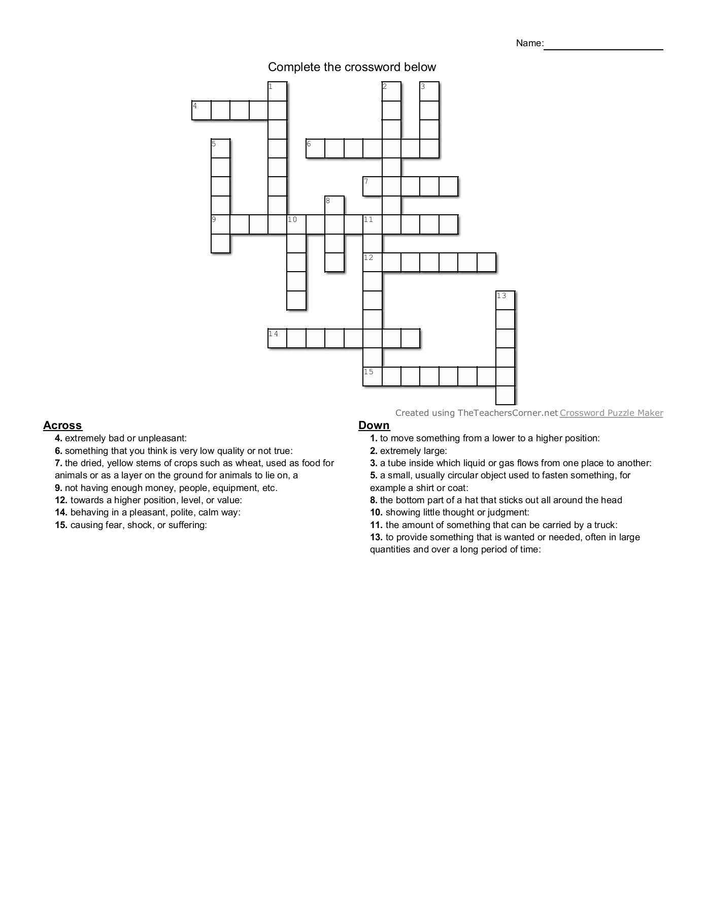 Crossword 1 techer Corner Miranteeway Page 1 1 Flip PDF Online PubHTML5