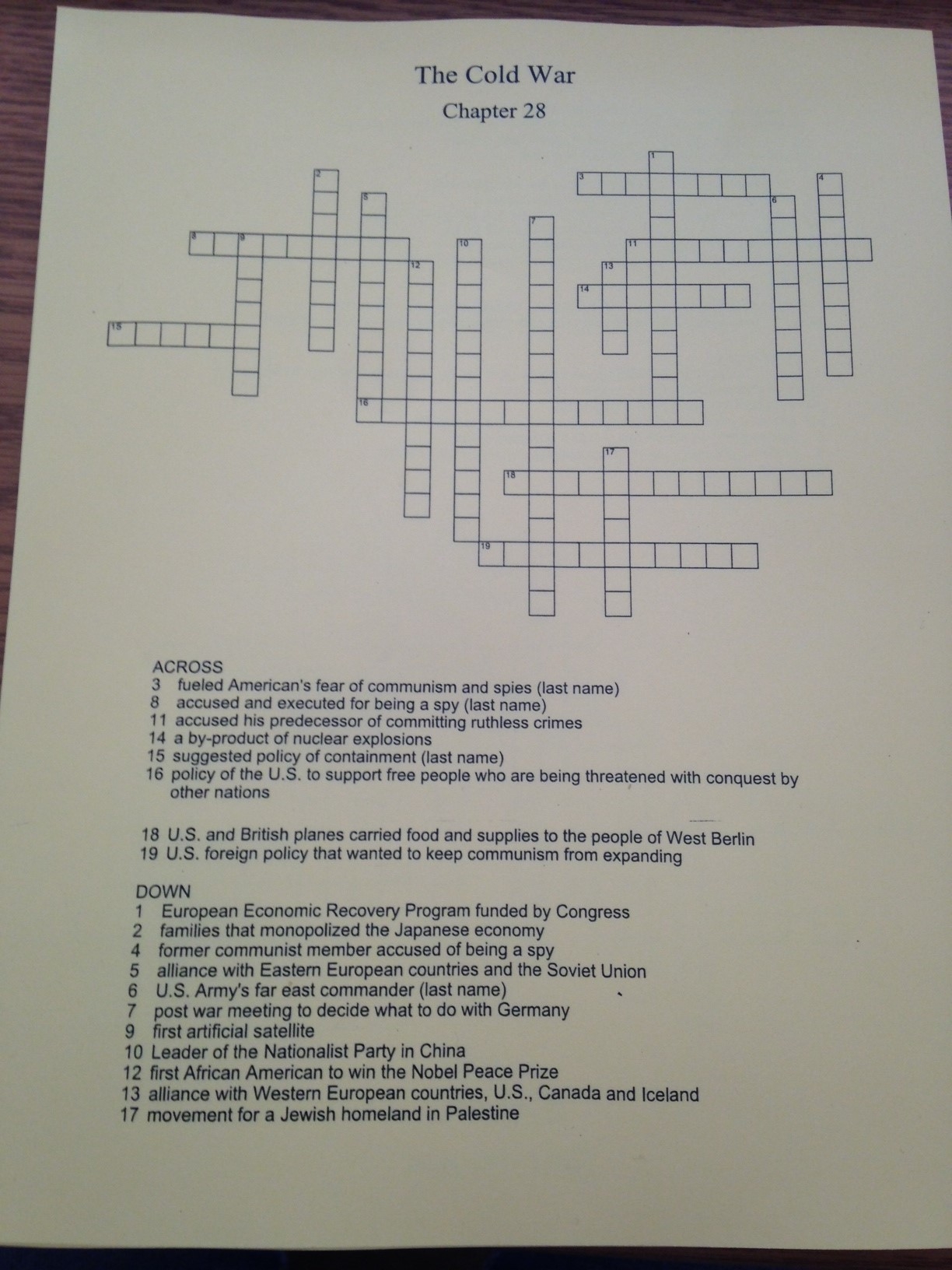 Crossword Chronicles Of A New Teacher