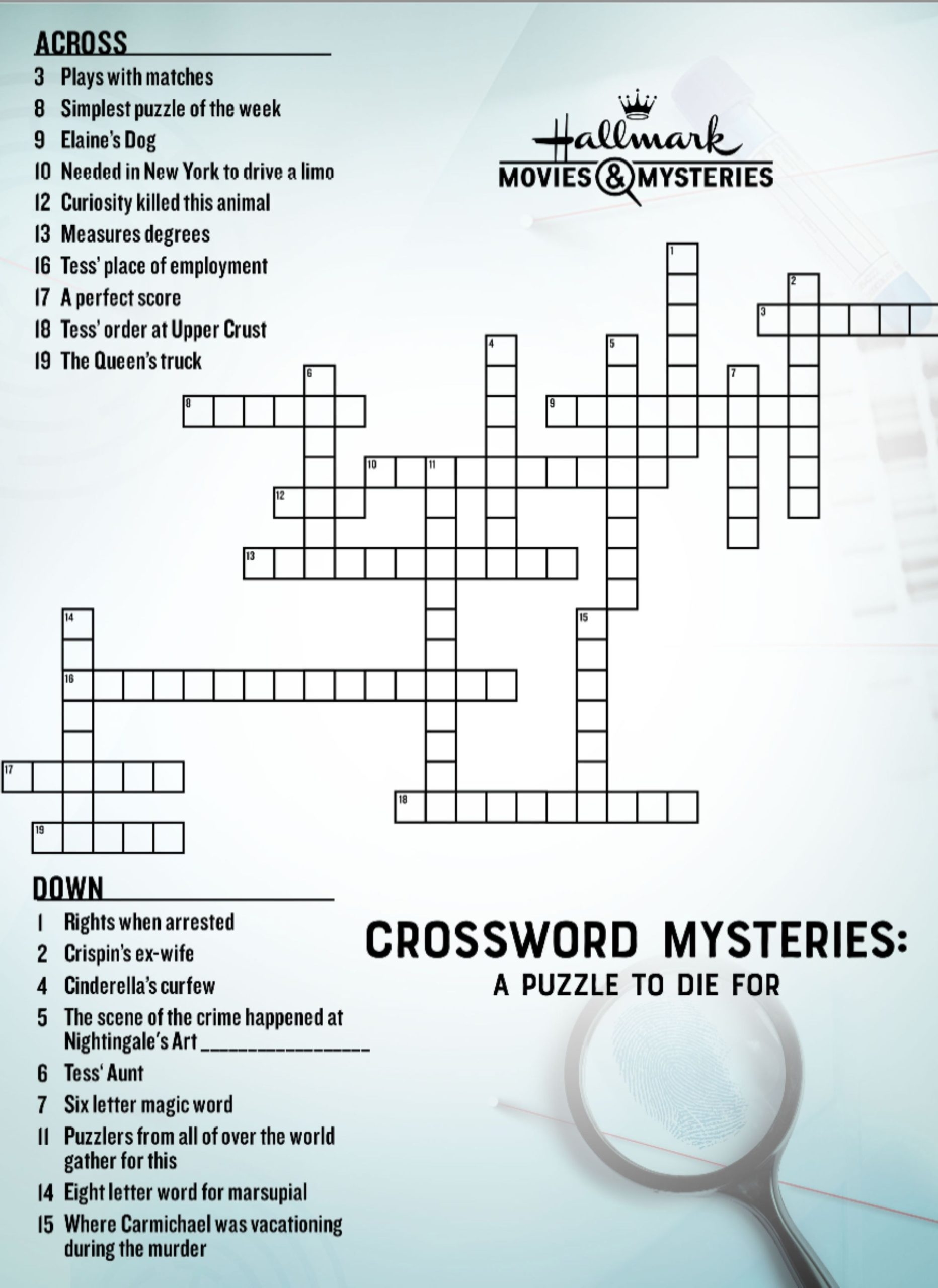 Crossword Mysteries Crossword Puzzles You Can Do Hallmark Mysteries More