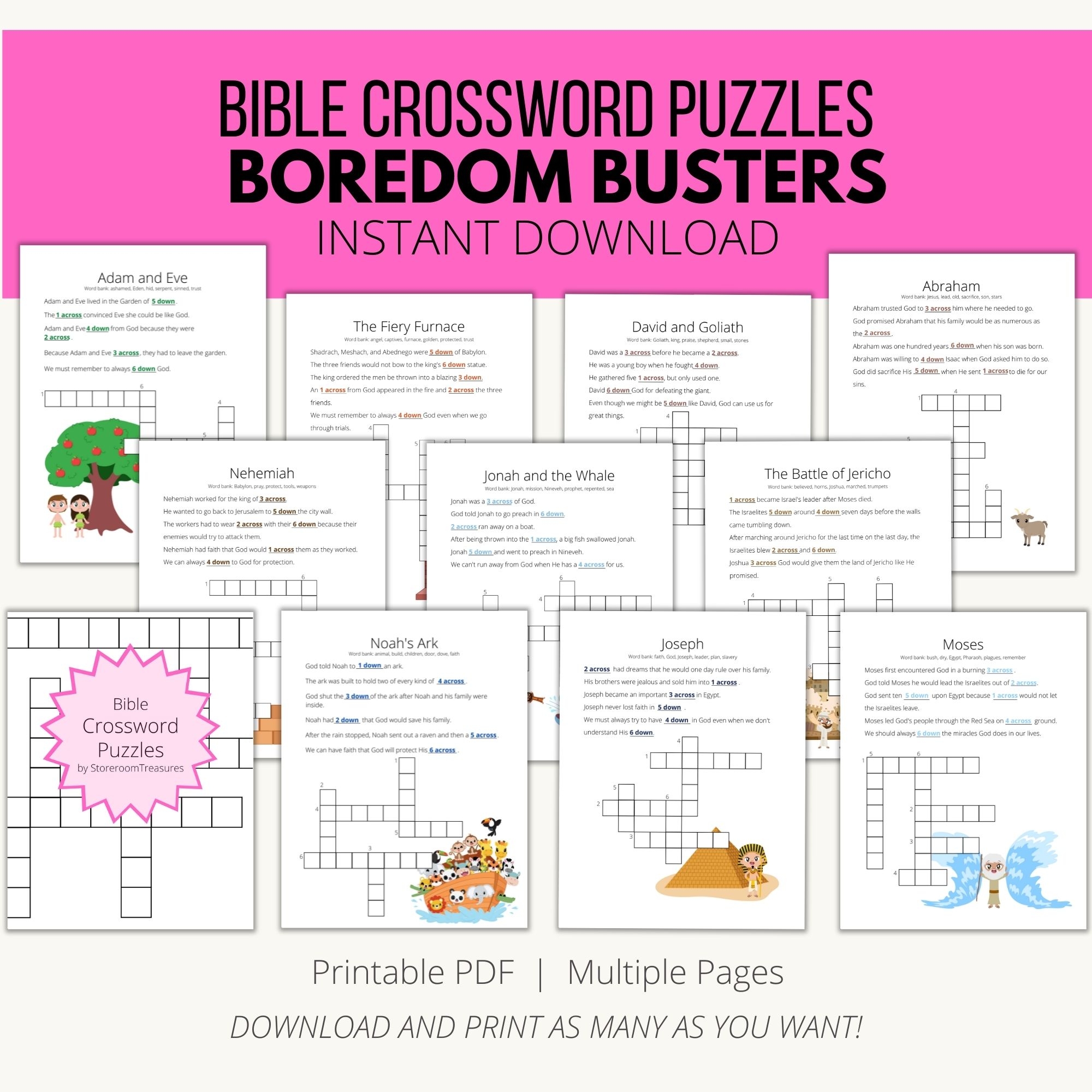 Crossword Puzzle Book Old Testament Storeroom Treasures