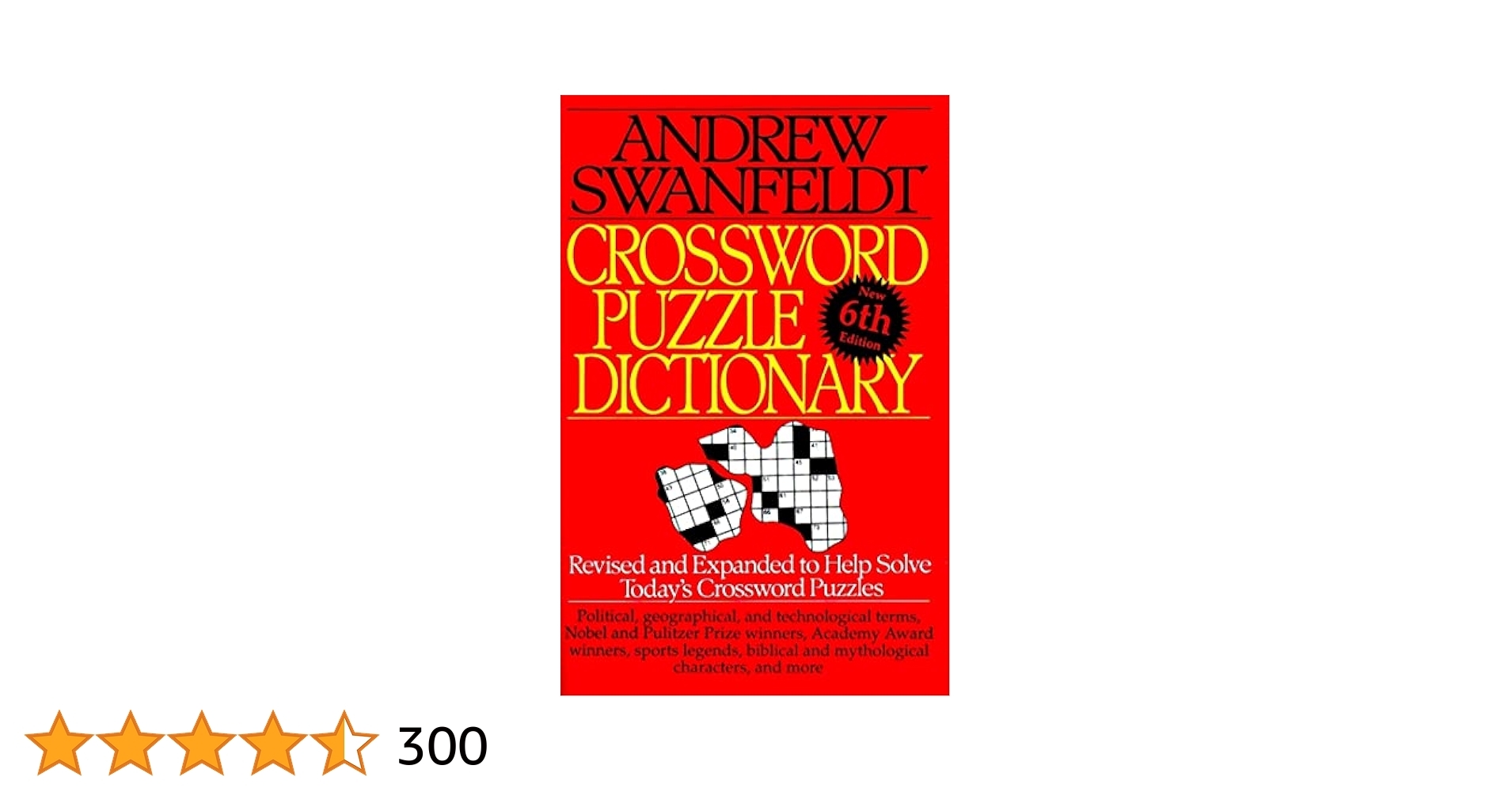 Crossword Puzzle Dictionary Sixth Edition Andrew Swanfeldt Frank R Abate 9780062720535 Amazon Books