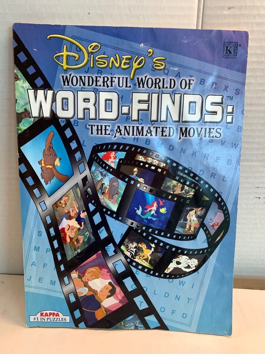 Crossword Puzzle Disneys Wonderful World Of Word Finds The Animated Movies VTG EBay