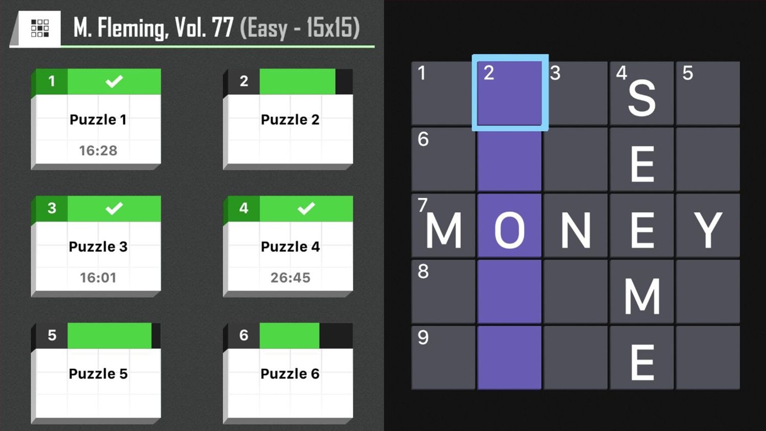 Offline Crossword Puzzle App