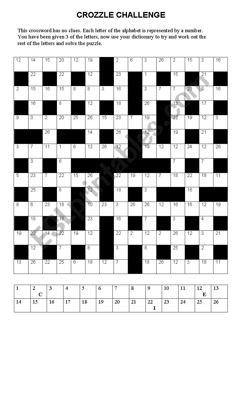 Free Printable Number Crossword Puzzles