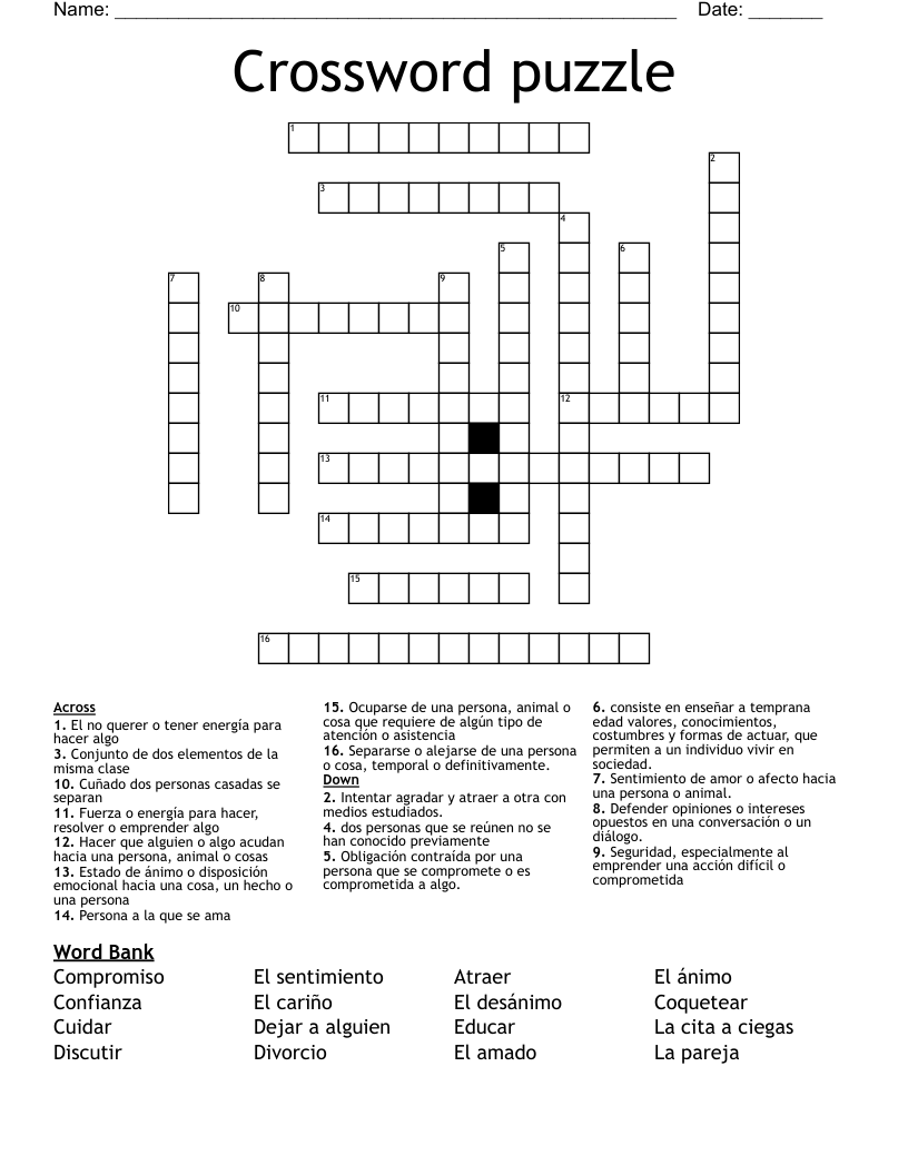 Crossword Puzzle WordMint