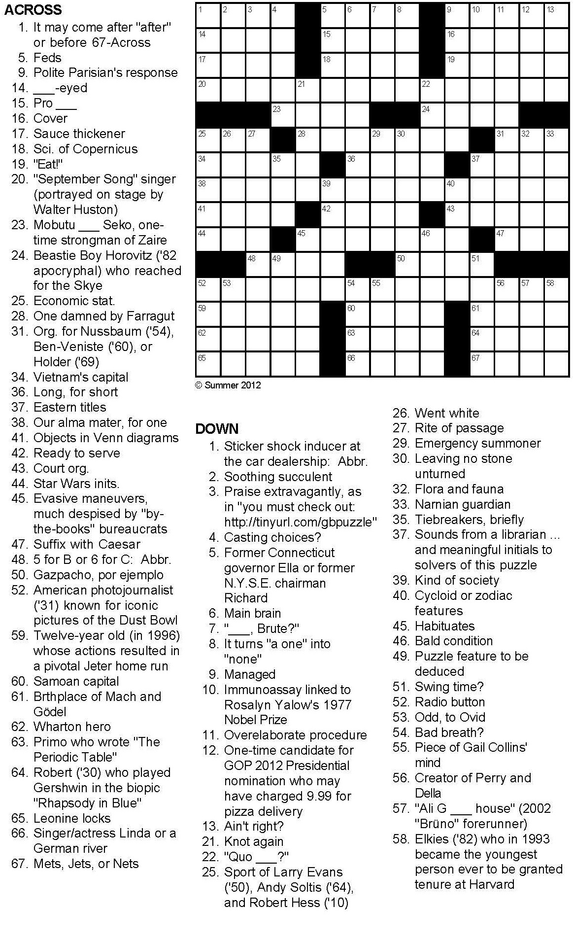 Crossword Puzzle