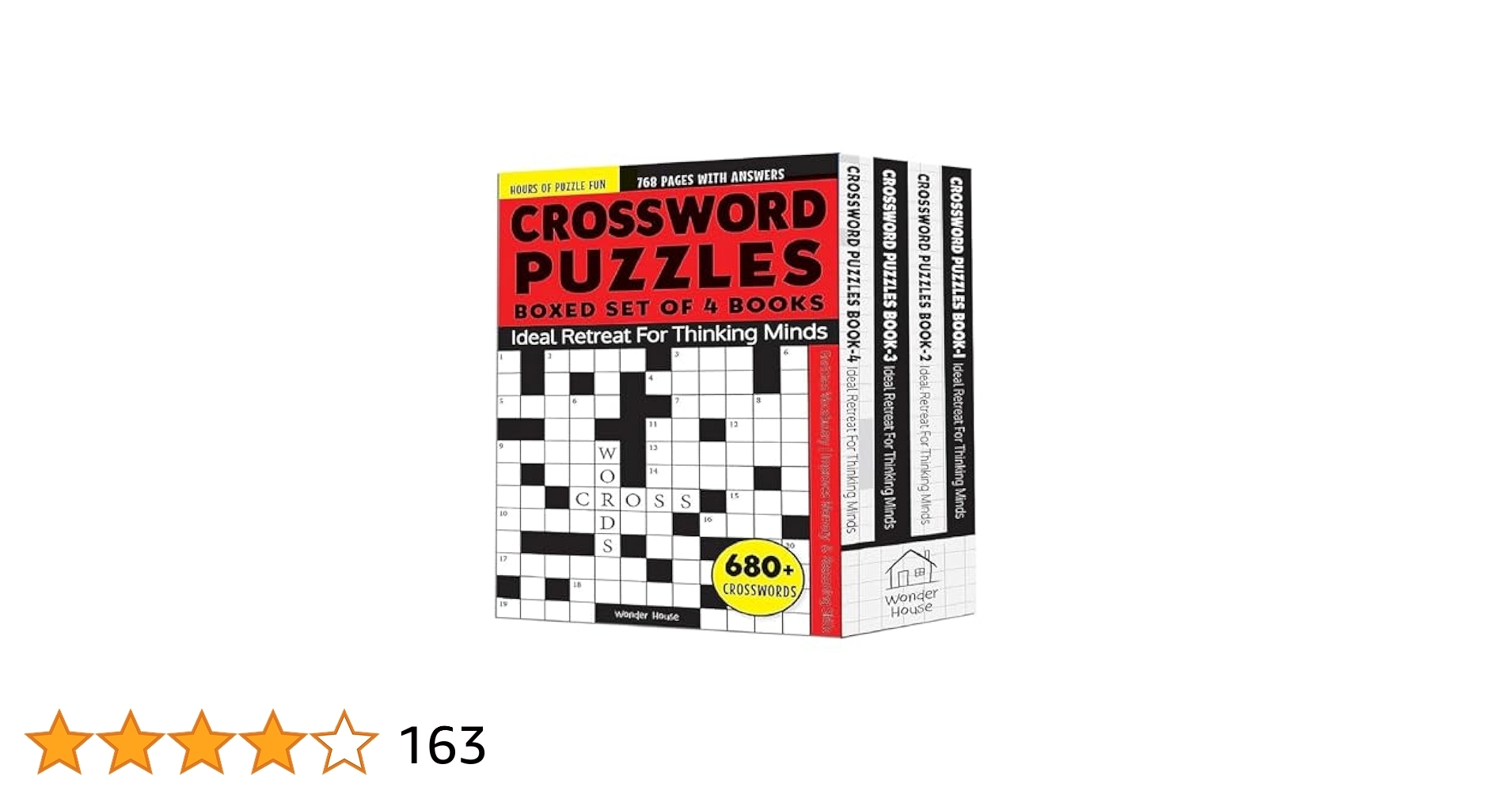 Crossword Puzzles Boxed Set 4 Books 680 Engaging Crossword Page Count 768 8000 Words For Vocabulary Building Puzzles With Answer Sheet 