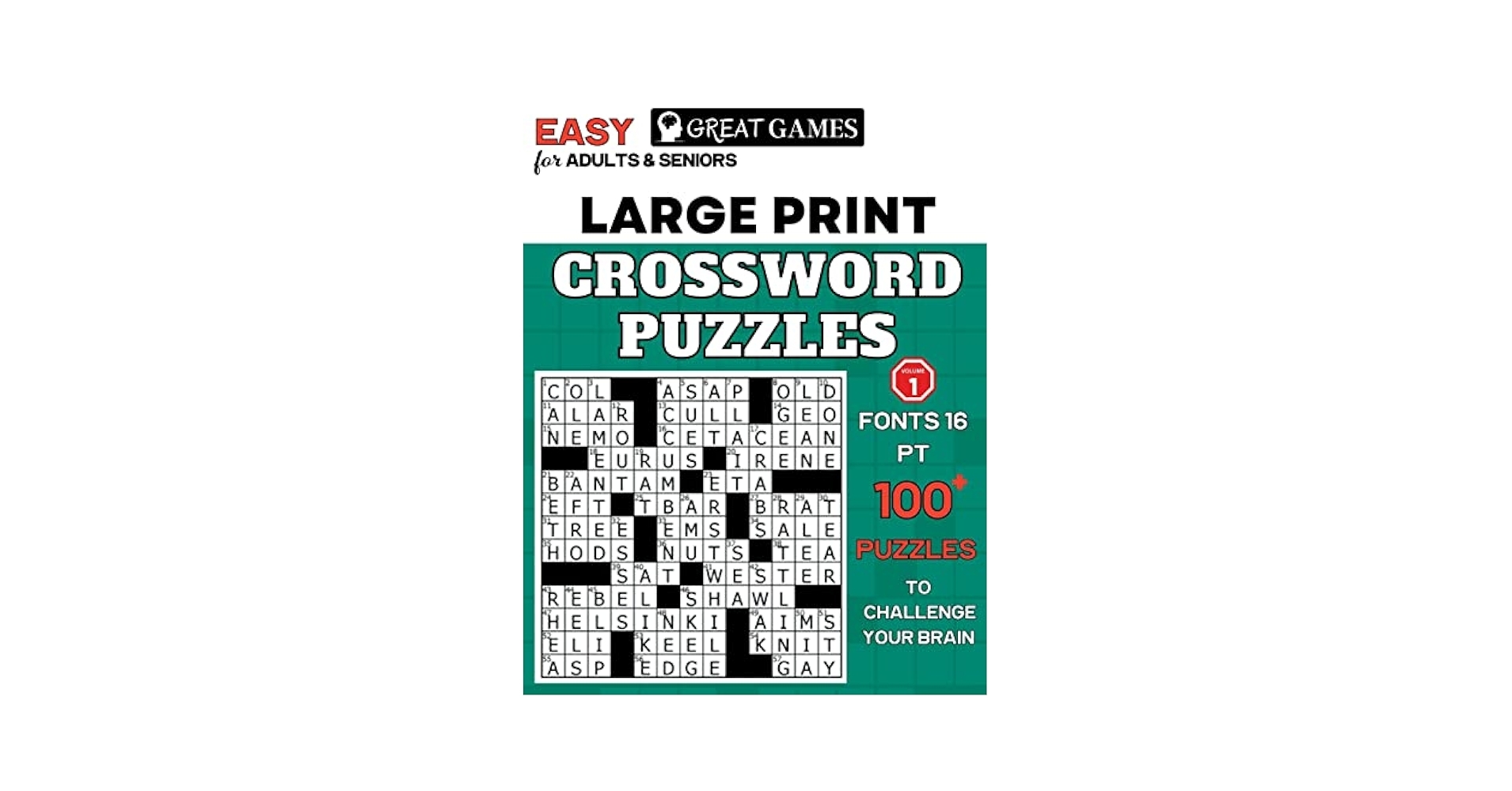 Crossword Puzzles For Adults Large Print Easy to Read Puzzles For Adults And Seniors With Easy Level That Entertain And Challenge Your Brain Steiner Will 9798888624876 Amazon Books