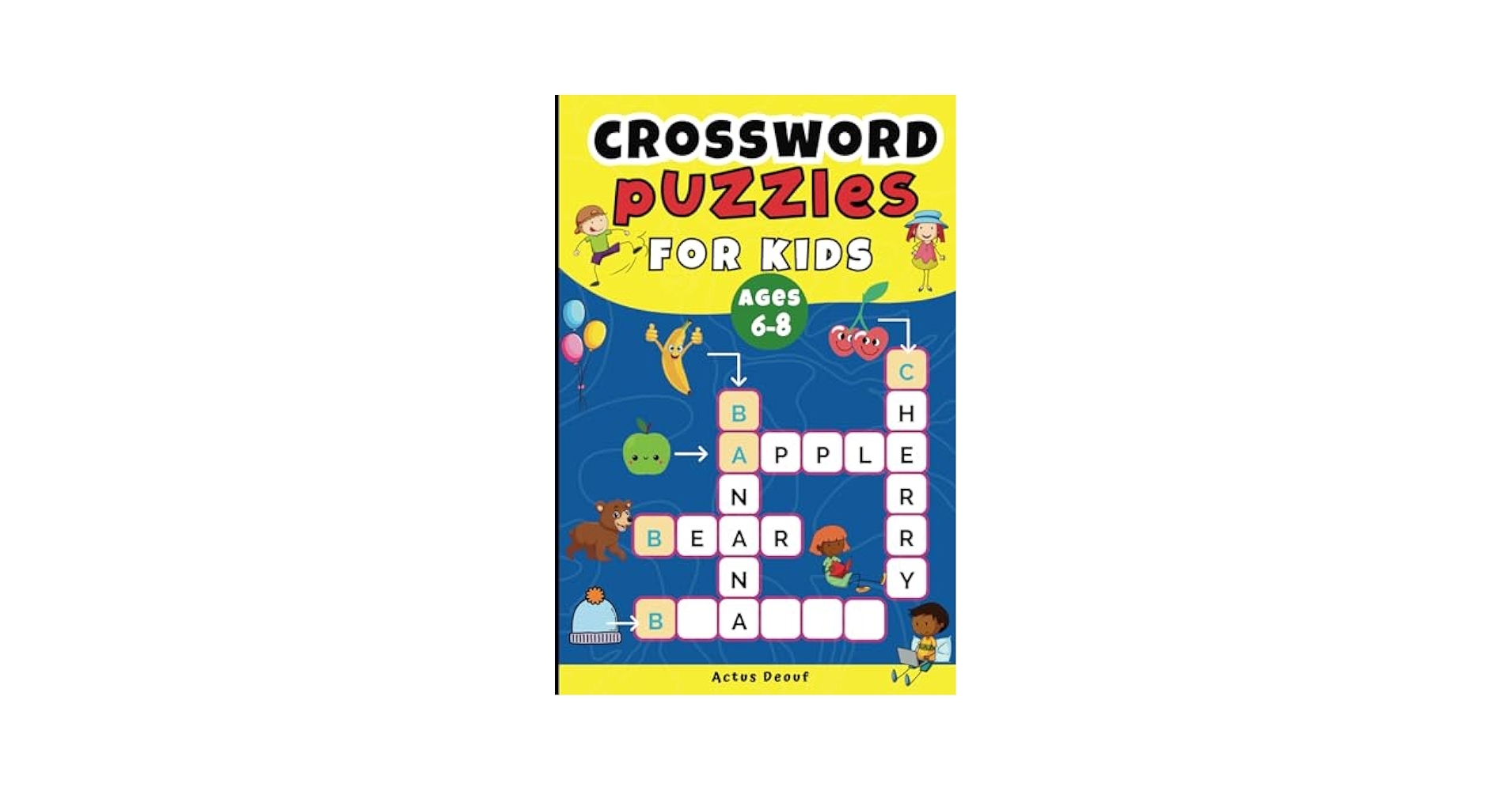 Crossword Puzzles For Kids Ages 6 8 66 Colorful Easy Puzzles Deouf Actus 9798884737808 Amazon Books