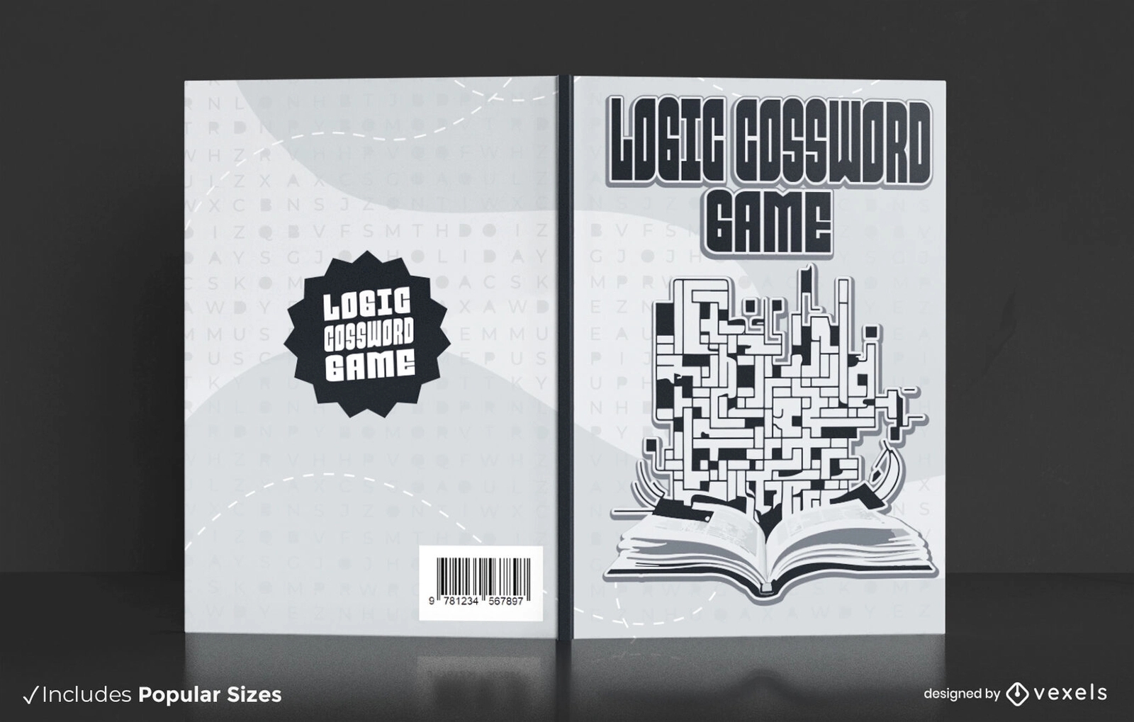 Crossword Puzzles For Kids Book Cover Design Vector Download