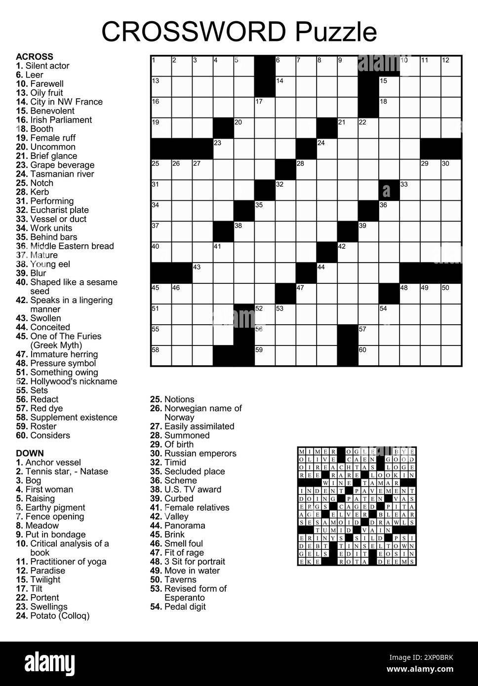 Number Crossword Puzzles For Adults