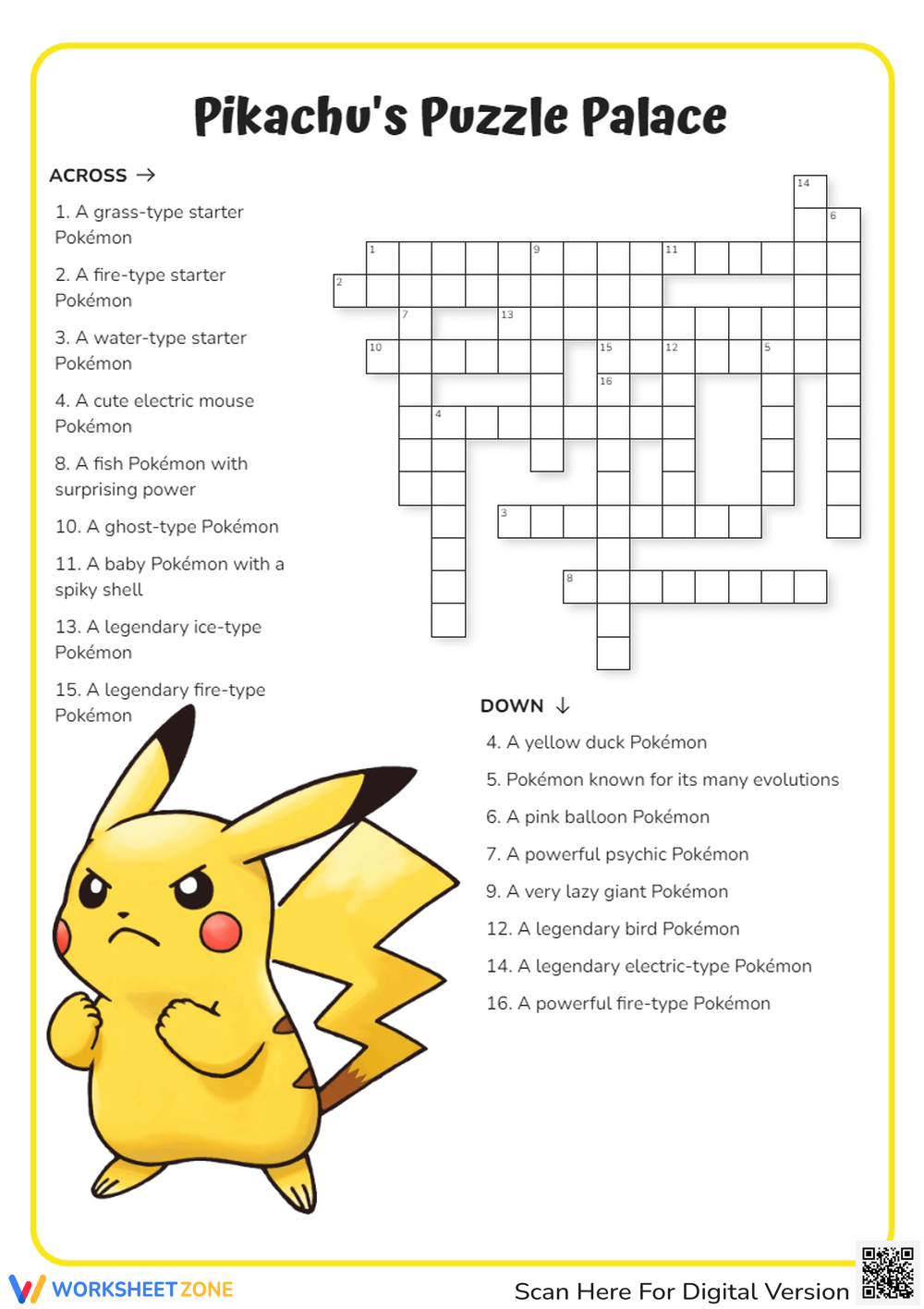 Crossword Worksheets 2025