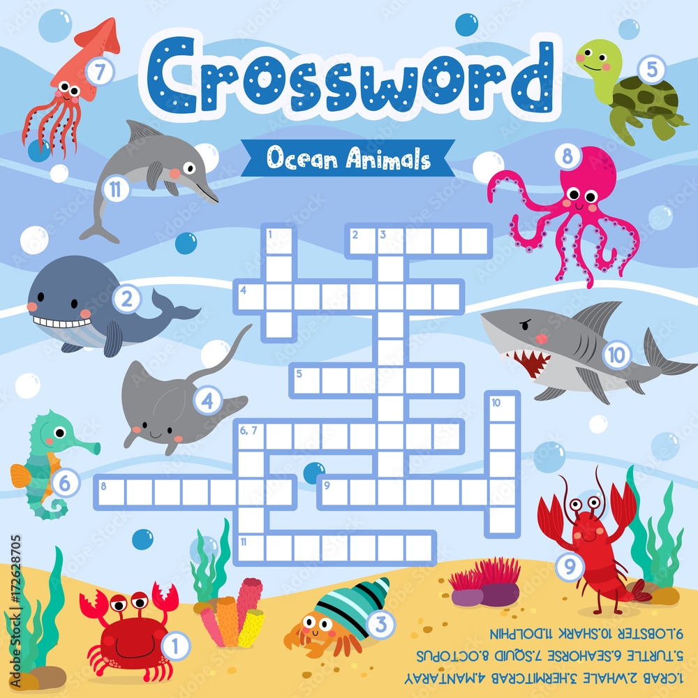 Free Kids Crossword Puzzles Printable Animals