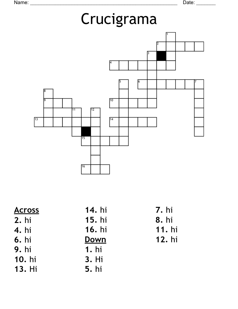Crucigrama Crossword WordMint