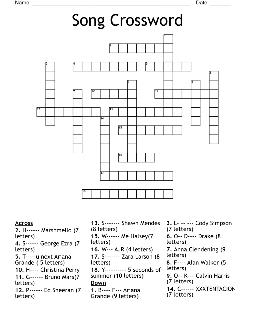 CU Quiz Night Round 6 Crossword WordMint