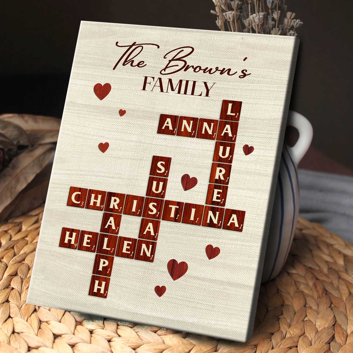 Family Crossword Puzzle Wall Art