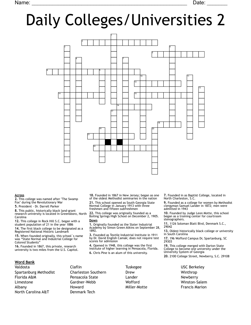Fox Crossword Puzzles Daily