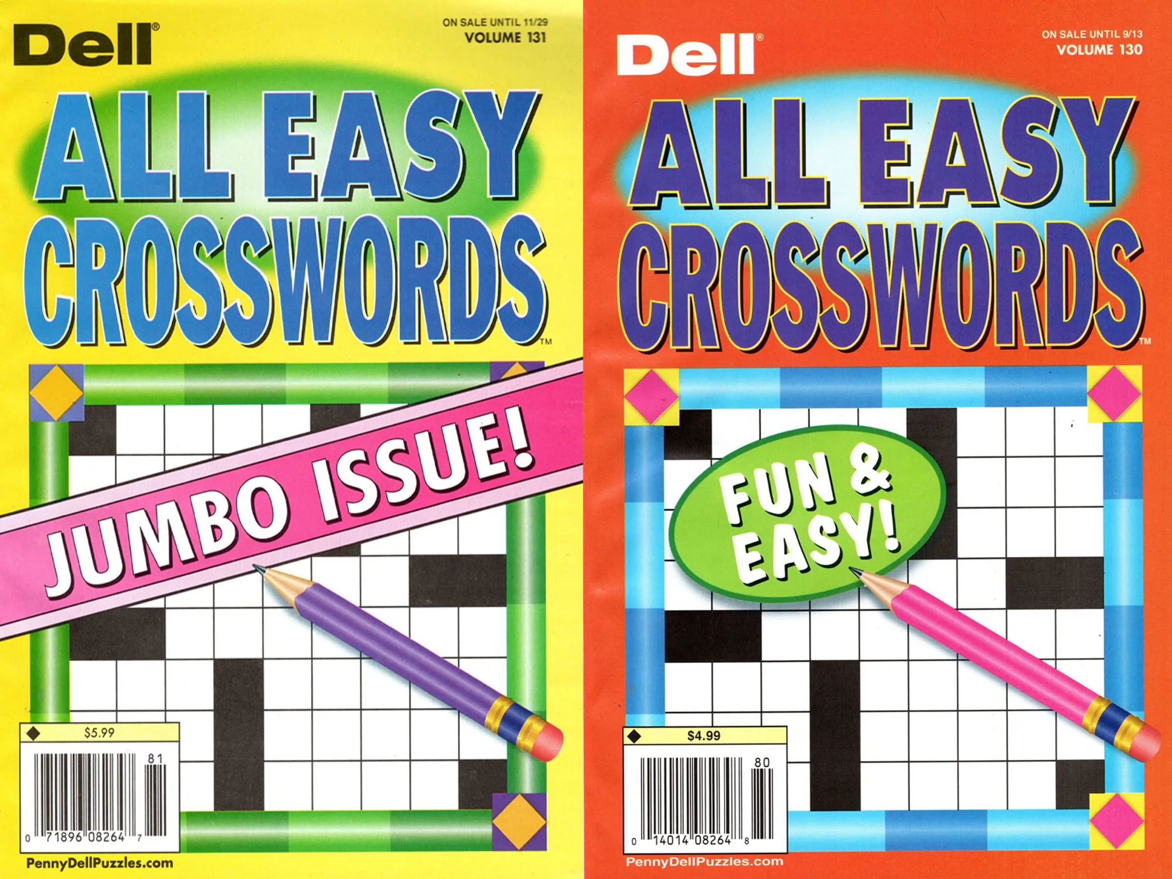 Dell Puzzle Books Pack Of 2 Dell All Easy Crossword Puzzle Books Etsy