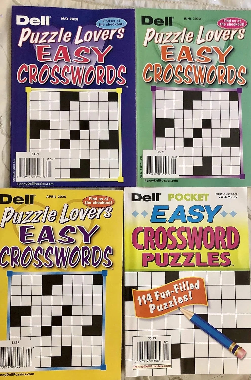 Dell Puzzle Lovers Easy Crosswords 4 Pack Word Games Walmart