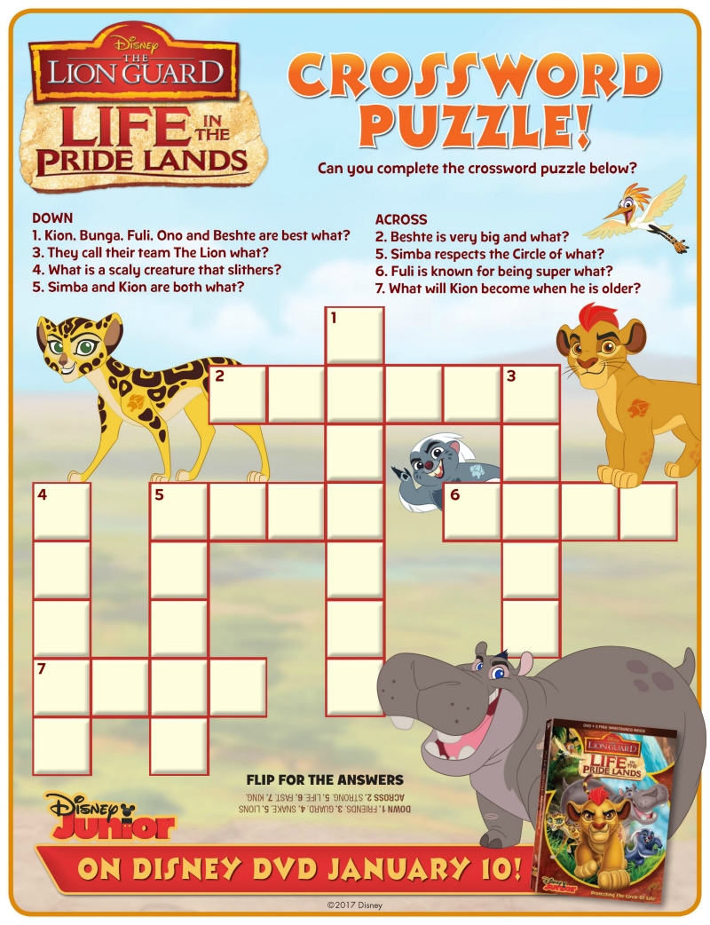 Disney Lion Guard Crossword Puzzle Mama Likes This