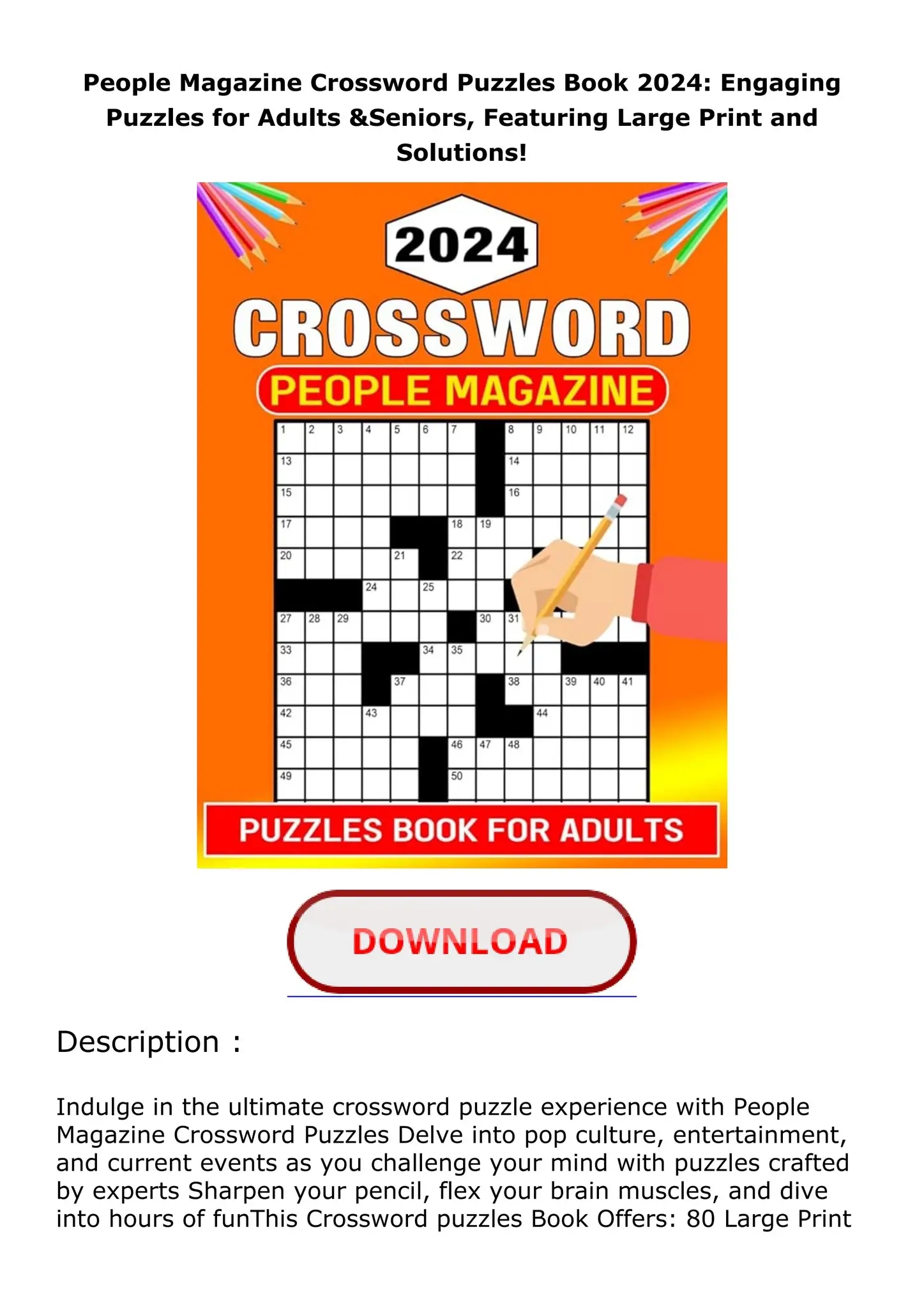 Crossword Puzzles Only Magazine