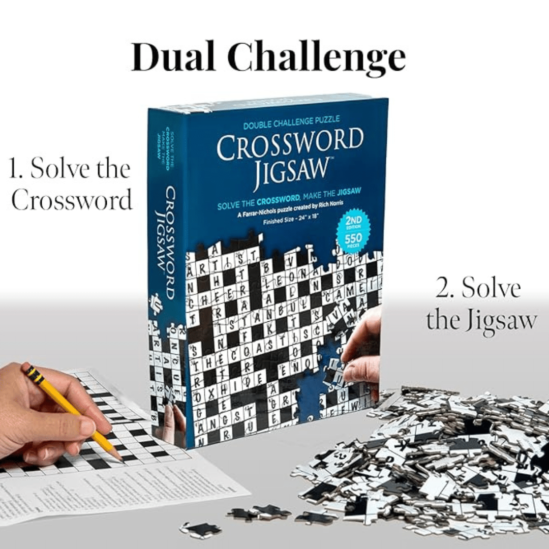 Dual Challenge Crossword Jigsaw Puzzle 2nd Edition 550 Pieces Tin Lizzies