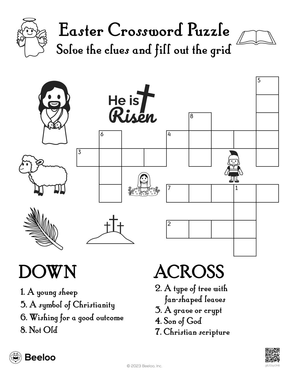 Easter Crossword Puzzle Beeloo Printable Crafts And Activities For Kids