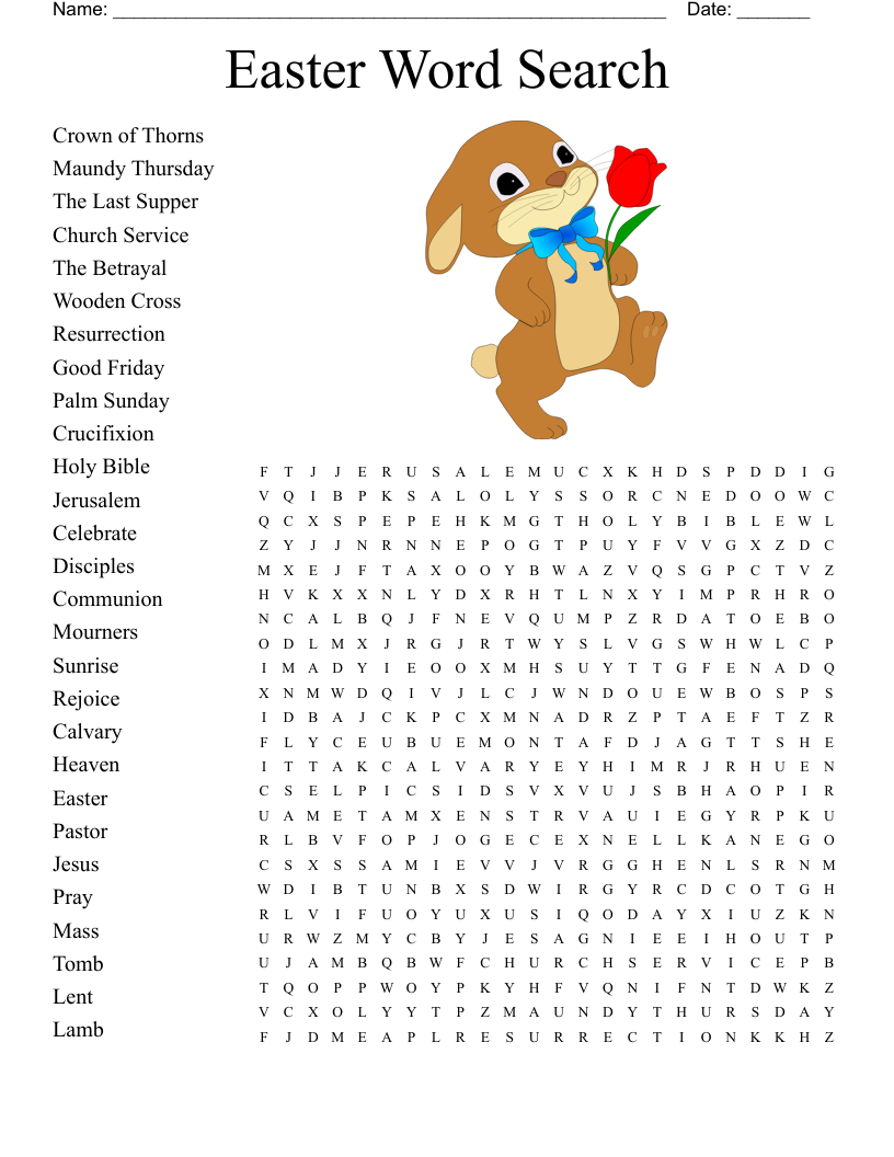 Easter Story Crossword WordMint