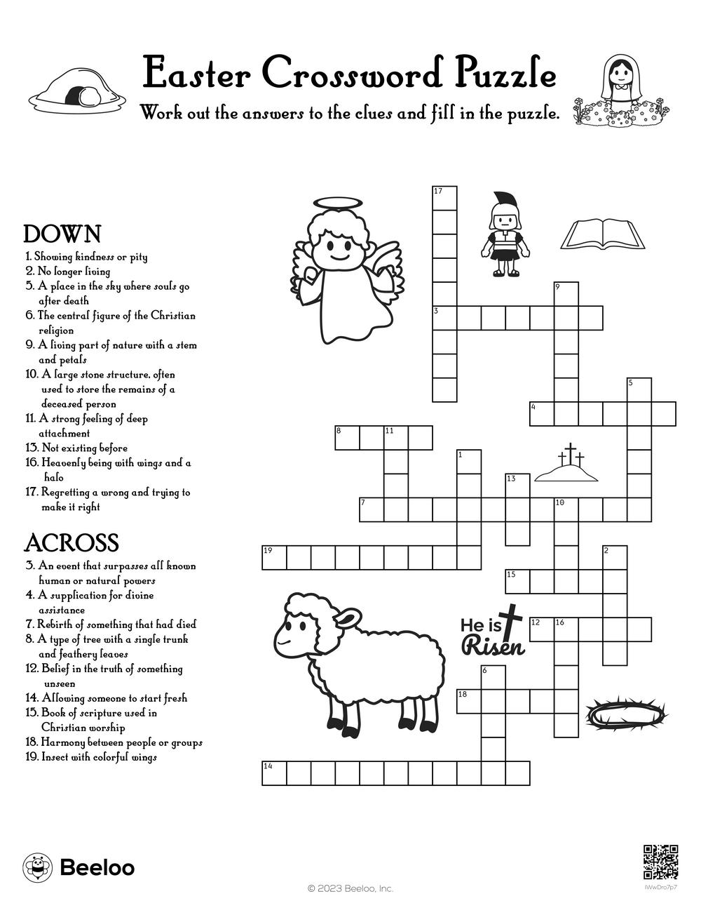 Easter themed Crossword Puzzles Beeloo Printable Crafts And Activities For Kids