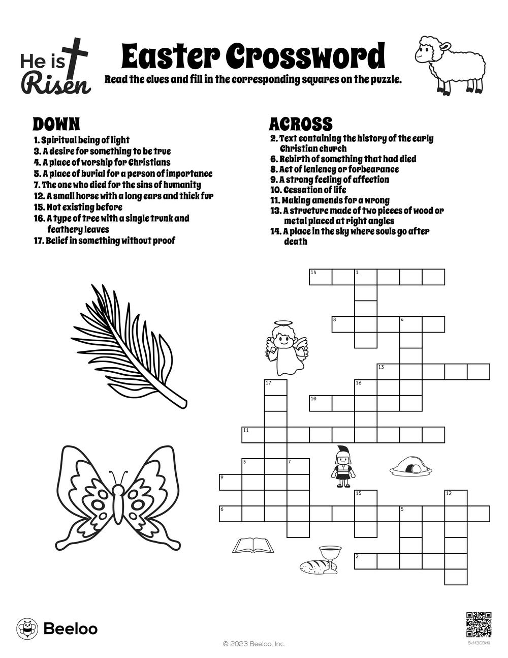 Easter themed Crossword Puzzles Beeloo Printable Crafts And Activities For Kids