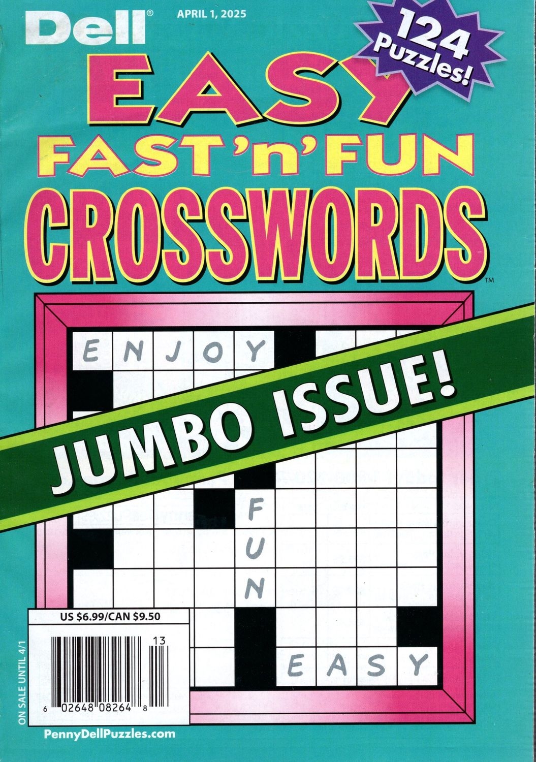 Easy Fast n Fun Crosswords Puzzle Books April 2025